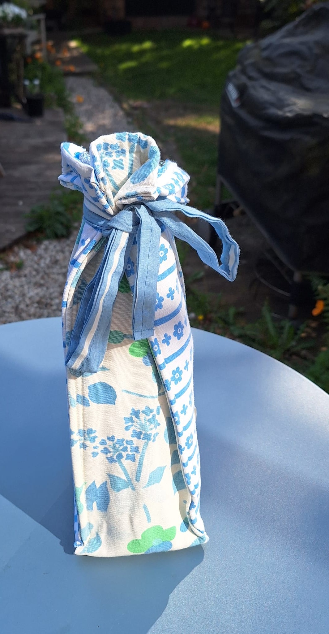 wijnfles cooler bag blauw